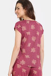Zivame Floral Fancy Knit Cotton Tops - Cherries Jublie — thumbnail 4